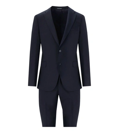 Ea7 Emporio Armani  Blue Single Breasted Suit