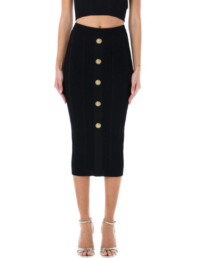 BALMAIN BALMAIN 5-BUTTON KNIT SKIRT