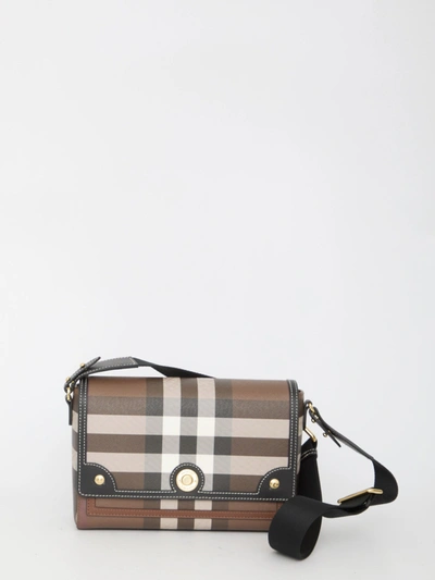 Burberry Medium Note Giant Check Bag In Brown