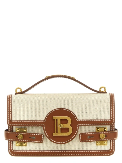 Balmain B-buzz 24 Handbag In Beige