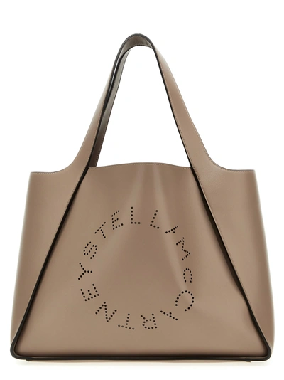 Stella Mccartney Shopping The Logo Bag In Beige