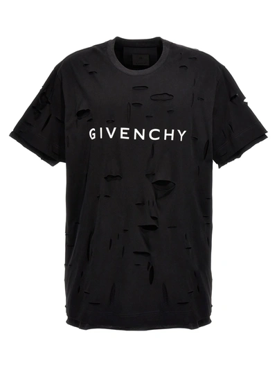 Givenchy Destroyed Effect T-shirt In Black