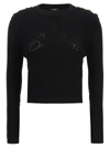 Balmain Black Crewneck Sweater In Black