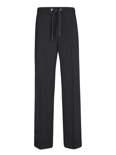 Moncler Satin Sports Trousers In Black