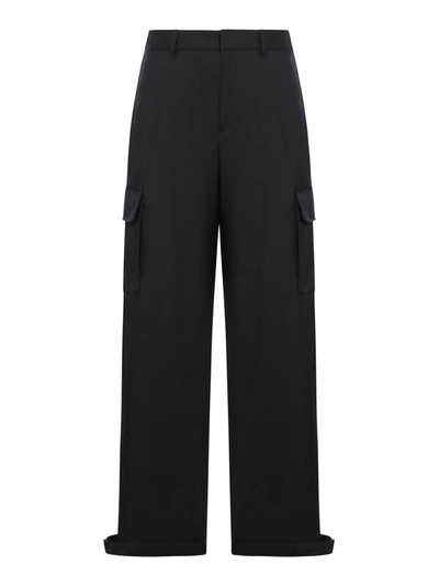 Off-white Ow Emb Drill Cargo Trouser In Black