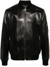 VERSACE VERSACE BLOUSON LEATHER SOLID LEATHER EMBROIDERY