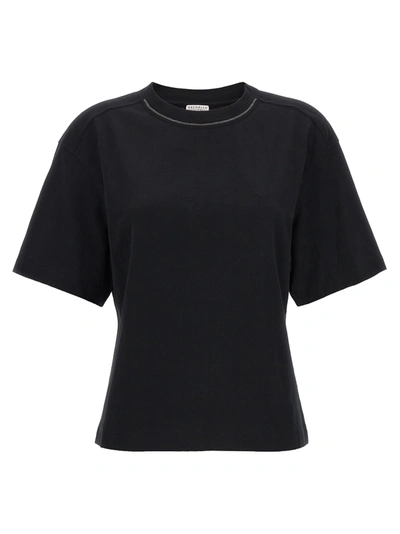 Brunello Cucinelli Monile T-shirt Black In Negro