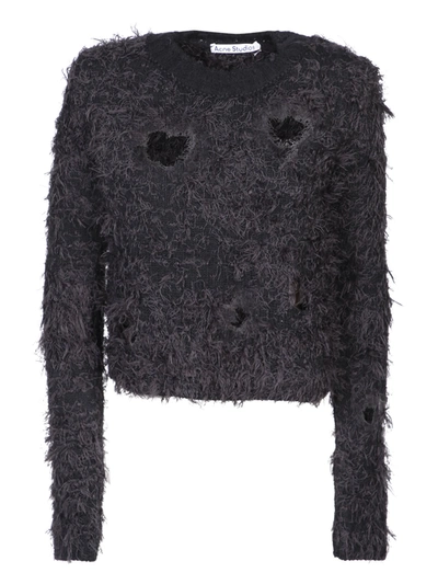 Acne Studios Cutout Wool-blend Sweater In Black