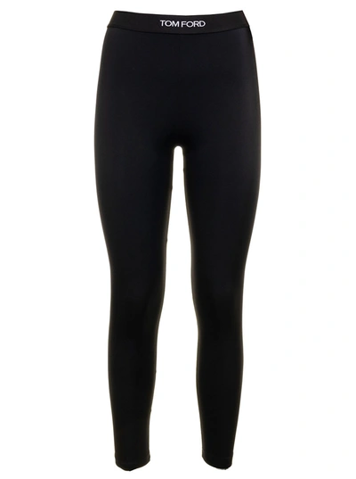 TOM FORD TOM FORD WOMANS BLACK STRETCH LYCRA LEGGINGS