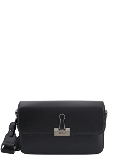 Off-white Plain Binder Medium Shoulder Bag In Black
