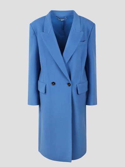 Stella Mccartney Essential Double-breasted Coat In Blue