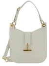TOM FORD TOM FORD TARA WHITE HANDBAG WITH T SIGNATURE DETAIL IN GRAINY LEATHER WOMAN