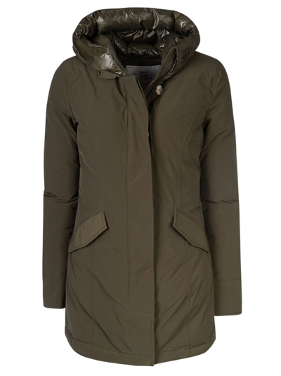 Woolrich Concealed Classic Parka In Dark Green