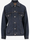 Balenciaga Collared Button-up Denim Jacket In Denim