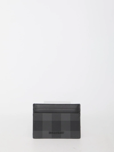 Burberry Check Cardholder In Grey