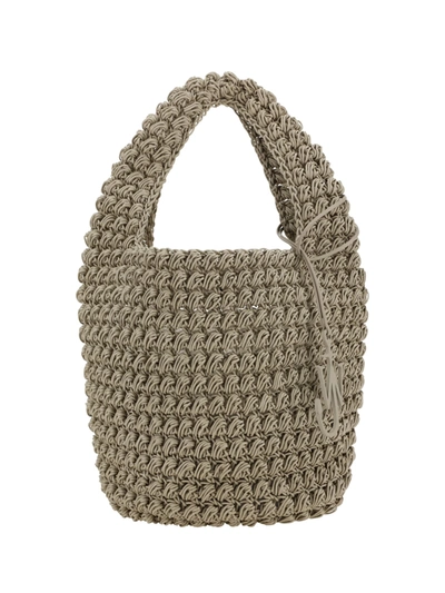 Jw Anderson Popcorn Basket Top-handle Bag In Grey