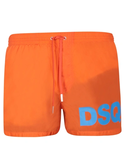 Dsquared2 Max Logo Midi Orange Swim Shorts