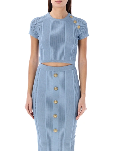 Balmain Top In Pale Blue