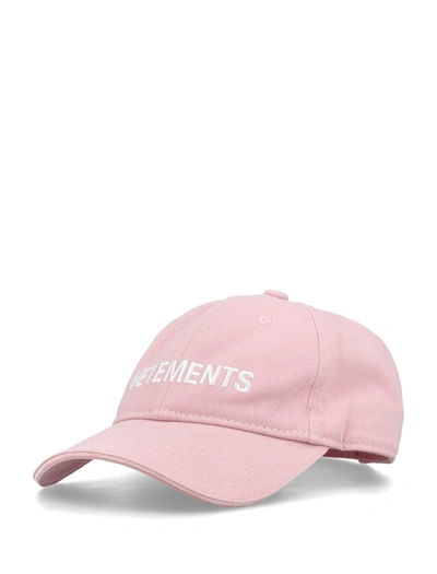 Vetements Baseball Hat Logo In Pink