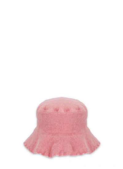 Comme Des Garçons Wool Bucket Hat In Pink