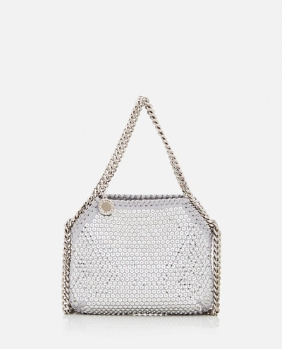 Stella Mccartney Beads &amp;amp; Sequins Embroidery Shoulder Bag In Silver