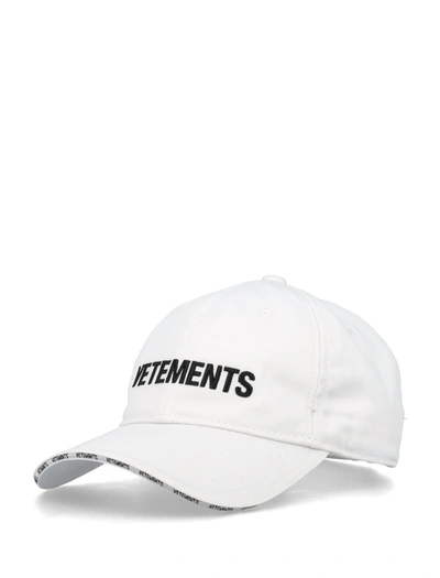 Vetements Baseball Hat Logo In White