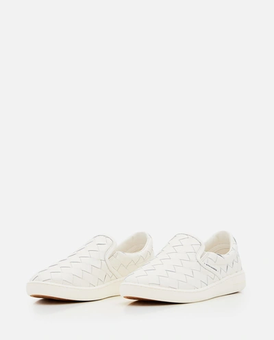 Bottega Veneta Slip-on Leather Sneakers In White