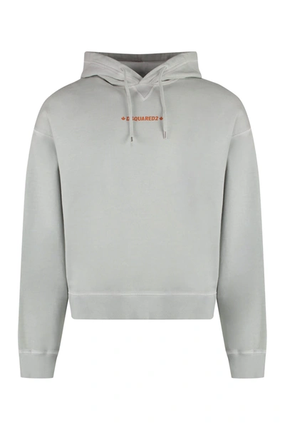 Dsquared2 Cotton Hoodie In Grey