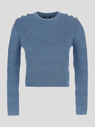 Balmain Sweaters In Bleupale
