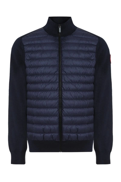 Canada Goose Hybridge Knitted Padded Jacket In Blue