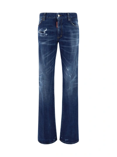 Dsquared2 Medium Waist Flare Jeans In Blue