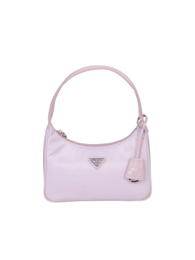 Prada Womens Pink Re-nylon Recycled-nylon Shoulder Bag