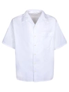 Prada Cotton Shirt With Short Sleeves And Pockets In White