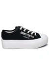 JIMMY CHOO JIMMY CHOO 'PALMA MAXI' BLACK CANVAS SNEAKERS