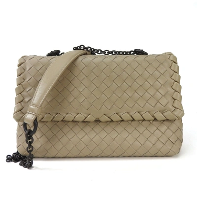 Bottega Veneta Intrecciato Beige Leather Shoulder Bag ()