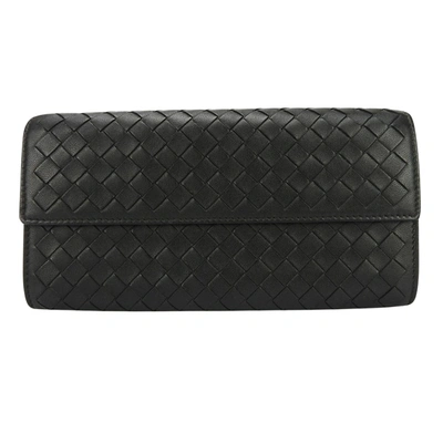 Bottega Veneta Intrecciato Black Leather Wallet  ()