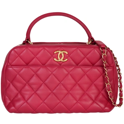 Pre-owned Chanel Coco Mark Pink Suede Shoulder Bag ()
