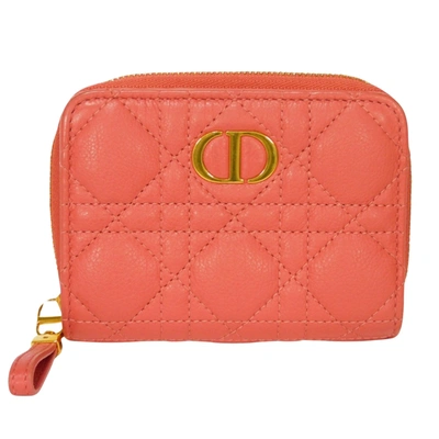 Dior Caro Pink Leather Wallet  ()
