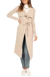 Petal And Pup Audrina Tie Front Longline Cardigan In Stone