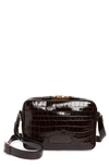 TOM FORD SMALL CROC EMBOSSED LEATHER MESSENGER BAG