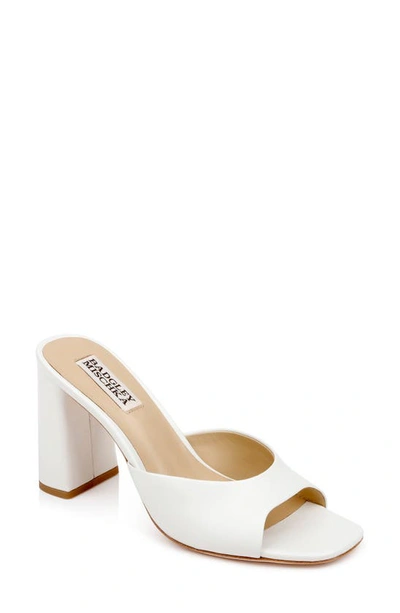 Badgley Mischka Cadence Leather Mule Sandals In Soft White