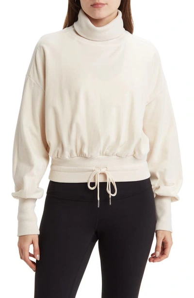 Sweaty Betty Melody Luxe Fleece Pullover In Alabaster