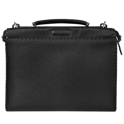 Fendi Selleria Black Leather Briefcase Bag ()