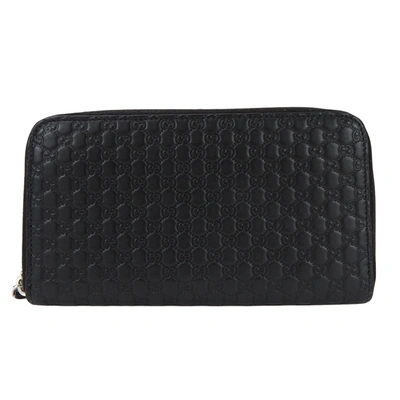 Gucci Ssima Black Leather Wallet  ()