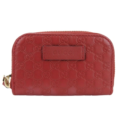 Gucci Micro Ssima Red Leather Wallet  ()