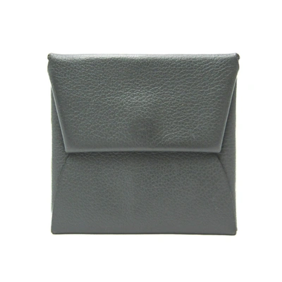 Hermes Hermès Bastia Khaki Leather Wallet  ()