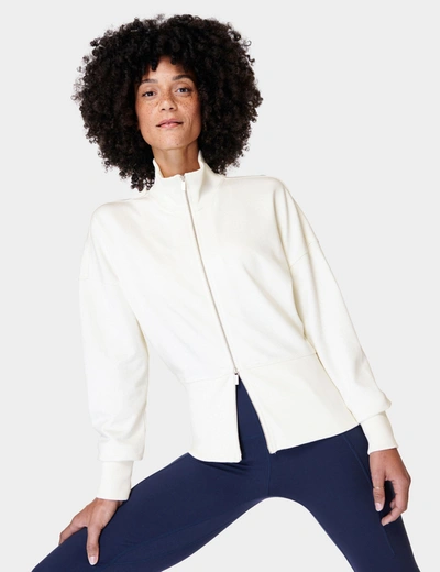 Sweaty Betty After Class Zip Up In White