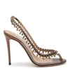 Aquazzura Temptation Crystal Decorated With High-heeled Sandals In Brown