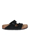 Birkenstock Arizona Suede Slides In Black