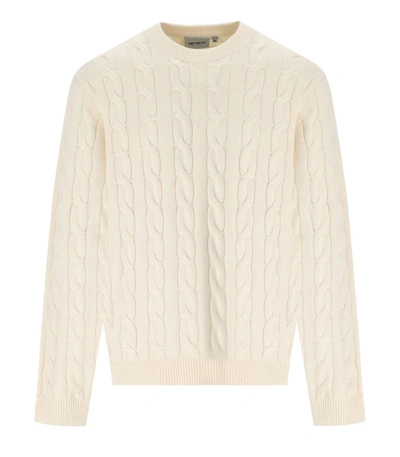 Carhartt Wip  Cambell Natural Crewneck Jumper In White